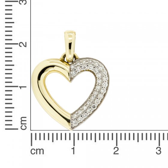 Anhänger Gold 585 Herz mit 31x Brillant zus. 0,25ct. 