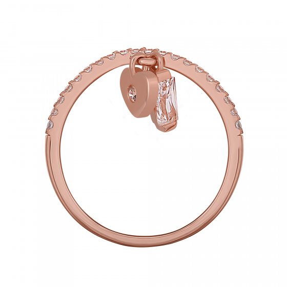 Ring 925 Silber rosévergoldet mit Anhängern Herz Zirkonia 