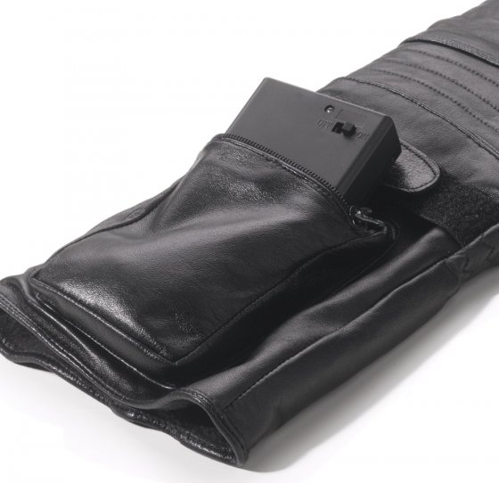Heizbarer Lederhandschuh XL | Schwarz