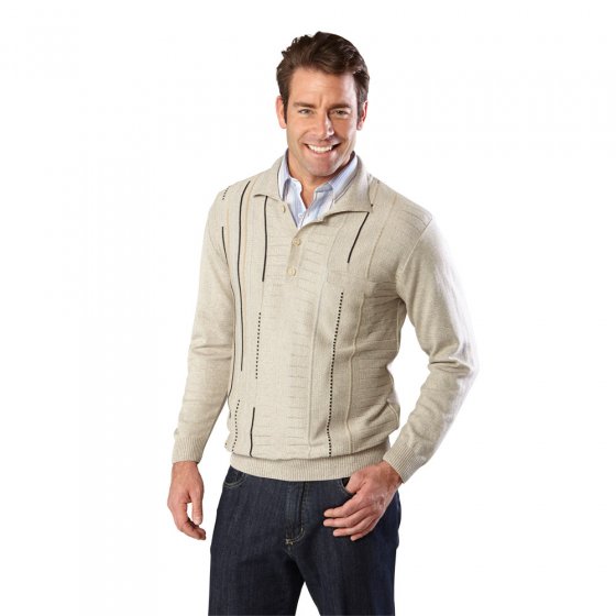 Jacquard-Polo-Pullover