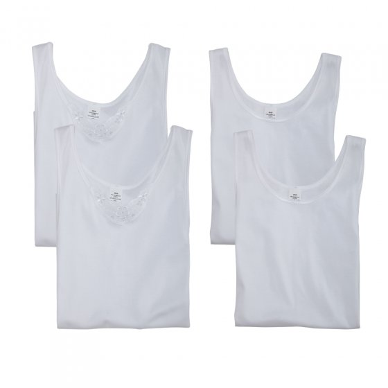 Unterhemd,4er Pack,Spitze,XL XL | Weiß