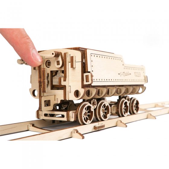 Holzmodell Dampflokomotive mit Tender 