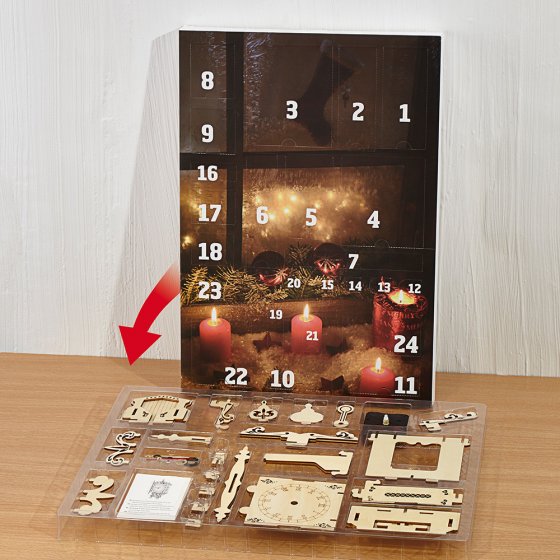 Adventskalender-Tischuhr 