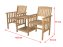2-Sitzer-Gartenbank mit Beistelltisch klappbar, ca. 163 x 63 x 91 cm - Braun - 3