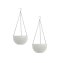 Blumenampel 2er Set Rattanoptik Weiß - 3
