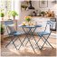 Gartentisch Basil Metall rund klappbar Blau - 3