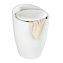 Hocker Mod. Candy White matt, mit abnehmbarem Wäschesammler - 3