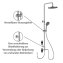 Duschsystem Watersaving Chrom, bis zu 40 % Wasserersparnis - 3