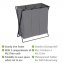 Wäschesammler Mod. Trio XL Grau, mit drei Fächern - 3