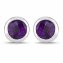 Ohrstecker 925-Sterling Silber rhodiniert glänzend Amethyst violett rund - 3