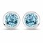 Ohrstecker 925-Sterling Silber rhodiniert Glänzend Topas blau rund - 3