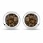 Ohrstecker 925-Sterling Silber rhodiniert glänzend Rauchquartz braun rund - 3