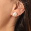 Ohrringe Silber 925 rhodiniert mit weißer Muschelkernperle - 3