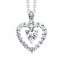 Anhänger mit Kette 925/- Sterling Silber rhodiniert  Herz mit Zirkonia weiß - 3