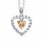 Anhänger mit Kette 925 Silber rhodiniert  Herz Zirkonia weiß champagner - 3