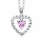 Anhänger mit Kette 925 Silber rhodiniert  Herz Zirkonia weiß rosa - 3