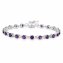Armband 925-Sterling Silber rhodiniert Amethyst rund - 3