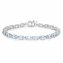 Armband 925-Sterling Silber rhodiniert Blautopas oval - 3