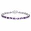Armband 925-Sterling Silber rhodiniert Amethyst oval - 3