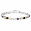 Armband 925-Sterling Silber rhodiniert Multicolour oval - 3