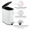 Kosmetikeimer Mod. Collungo, weiß, Stahl/Kunststoff, 5L, Easy-Close, mit herausnehmbarem Innenbehälter - 3