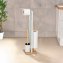 Stand WC-Garnitur Mod. Rivalta, bambus/weiß, Sicherheitsglas, 18x70x23 cm, mit Toilettenpapierhalter und Ersatzrollenhalter - 3