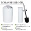 Bad Accessoire Set Mod. Calvo weiß matt, 4 tlg., Seifenspender, Zahnputzbecher, Toilettenbürste & Kosmetikeimer - 3