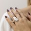 Ring Silber 925 mit weißer Muschel 28mm breit - 3