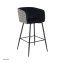 2er Set Barhocker mit Lehne moderner Barstuhl in Schwarz/Weiß - 3