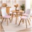 Esszimmerstuhl 4er Set Weiß mit Kunstledersitz Atlanta Rosa mit Ornament - 3