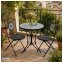 Gartenstuhl 2er-Set Metall Schwarz Byzanz - 3