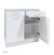 Küchenunterschrank Jenna Country Weiß 80 cm mit 2 Schubladen - 3