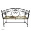 Gartenbank Celia Schmetterling Metallbank schwarz mit Motiv Sitzfläche 109 cm - 3