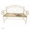 Gartenbank Schmetterling creme Metallbank mit Motiv Sitzfläche 109 cm - 3