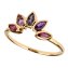 Ring 925 Sterling Silber vergoldet Glänzend Amethyst Iolith lila - 3