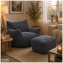 Loungesessel mit Hocker in Grau - 3