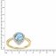 Ring Gold 585 zweifarbig mit echtem Blautopas (beh.) und weißen Topasen - 3