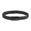 Armband Lederarmband geflochten schwarz 21cm - 3