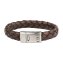 Armband Lederarmband geflochten braun 21cm - 3
