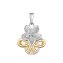 Anhänger mit Kette 925/- Sterling Silber zweifarbig Perle - 3