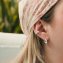 Ear Cuff 925 Sterling Silber rhodiniert mit weißem Zirkonia Bubble - 3