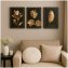 Wandbilder 3er-Set Schwarz Gold - 3