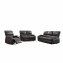 Elegantes 3-tlg.Sofa Set aus braunem Kunstleder für höchsten Wohnkomfort - 3