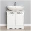 Waschbeckenunterschrank Weiß Landhausstil für Bad und Gäste-WC - 3