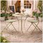 Bistro Sitzgruppe Metall Tisch mit 2 Stühlen Balkon Set Gartenmöbel - 3