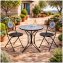 Bistro Sitzgruppe Metall schwarz Tisch mit 2 Stühlen Balkon Set mit Motiv - 3