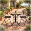 Bistro Sitzgruppe Metall schwarz Tisch mit 2 Stühlen Balkon Set mit Motiv Kairo - 3