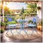 Gartentisch Metall Blau mit Blütenmotiv - 3