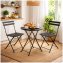 Gartentisch Basil Metall rund klappbar Schwarz - 3