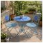 Gartenstuhl 2er-Set Metall Blau mit Blütenmotiv - 3